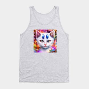 White Fantasy Cat Tank Top